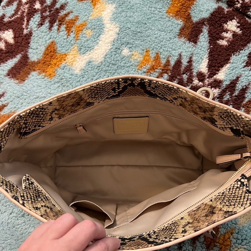 Coach Python Print Tote Euc - image 2